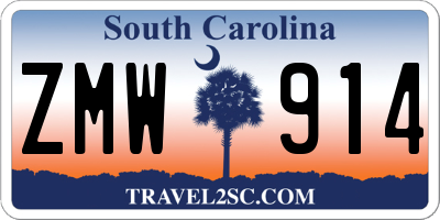 SC license plate ZMW914