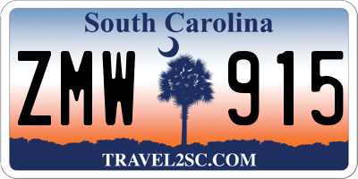 SC license plate ZMW915