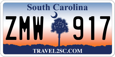 SC license plate ZMW917