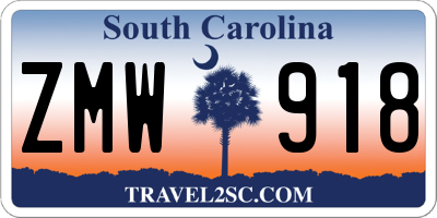 SC license plate ZMW918