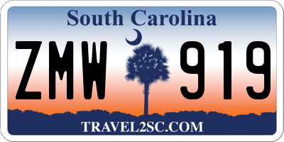 SC license plate ZMW919