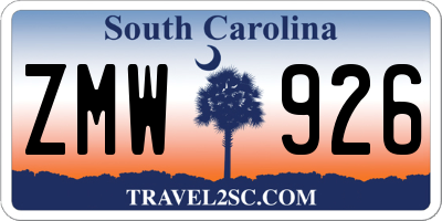 SC license plate ZMW926