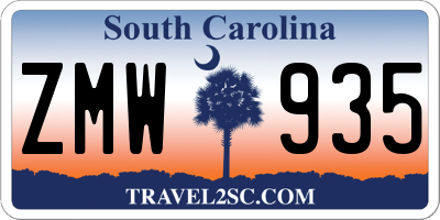 SC license plate ZMW935