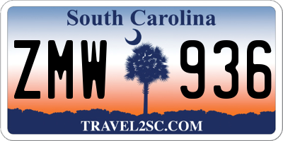 SC license plate ZMW936