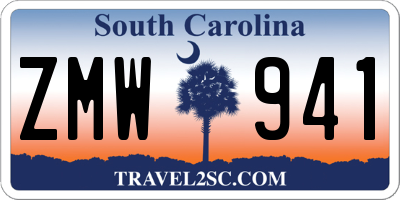 SC license plate ZMW941