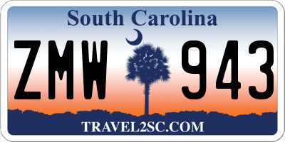 SC license plate ZMW943