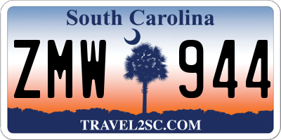 SC license plate ZMW944