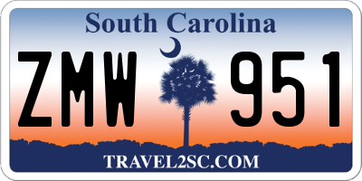 SC license plate ZMW951