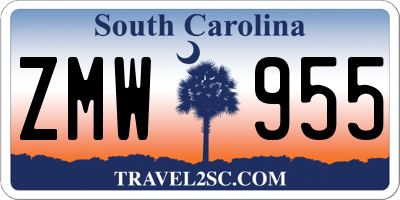 SC license plate ZMW955