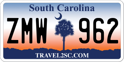 SC license plate ZMW962