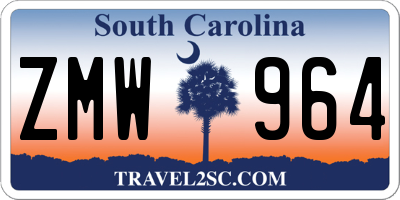 SC license plate ZMW964