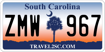 SC license plate ZMW967