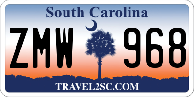 SC license plate ZMW968