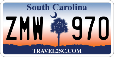 SC license plate ZMW970