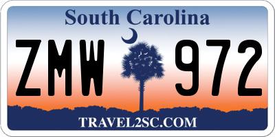 SC license plate ZMW972