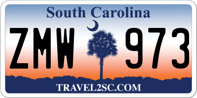SC license plate ZMW973