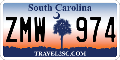 SC license plate ZMW974