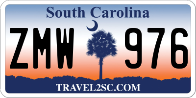 SC license plate ZMW976