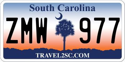 SC license plate ZMW977