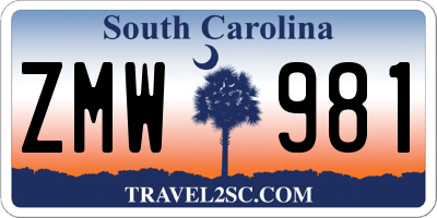 SC license plate ZMW981