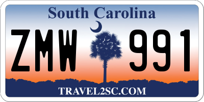 SC license plate ZMW991