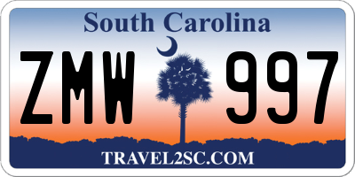SC license plate ZMW997