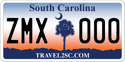 SC license plate ZMX000