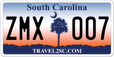 SC license plate ZMX007