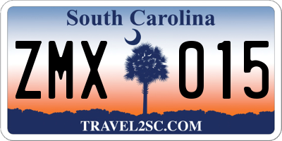 SC license plate ZMX015