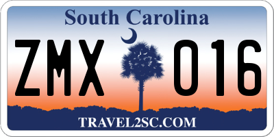 SC license plate ZMX016
