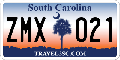 SC license plate ZMX021