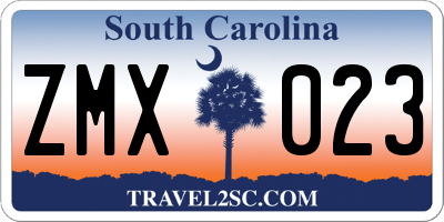 SC license plate ZMX023