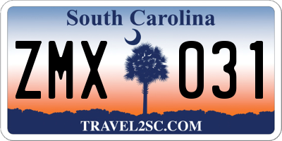 SC license plate ZMX031