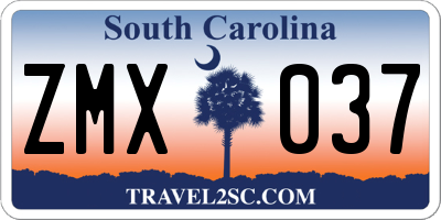 SC license plate ZMX037