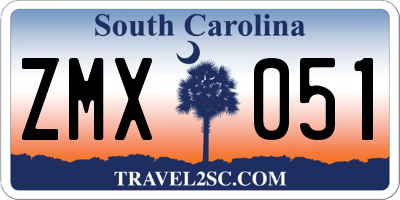 SC license plate ZMX051