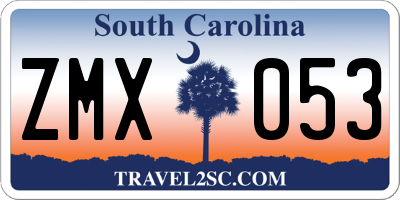 SC license plate ZMX053