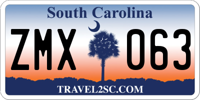 SC license plate ZMX063