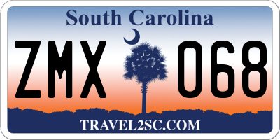 SC license plate ZMX068