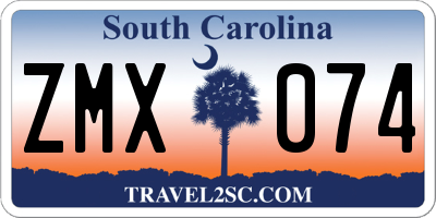 SC license plate ZMX074