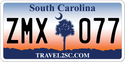 SC license plate ZMX077