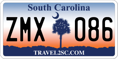 SC license plate ZMX086