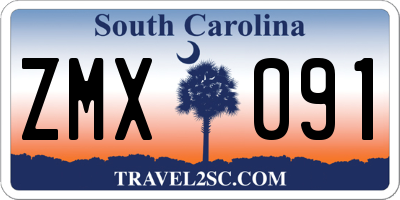 SC license plate ZMX091