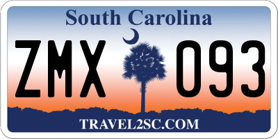 SC license plate ZMX093