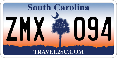 SC license plate ZMX094