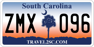 SC license plate ZMX096