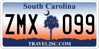 SC license plate ZMX099