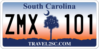 SC license plate ZMX101