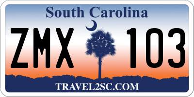 SC license plate ZMX103