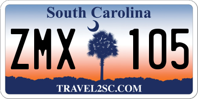 SC license plate ZMX105