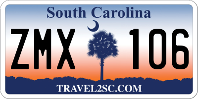 SC license plate ZMX106